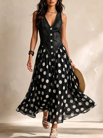 Marlene | Midikleid aus Chiffon mit Polka Dots