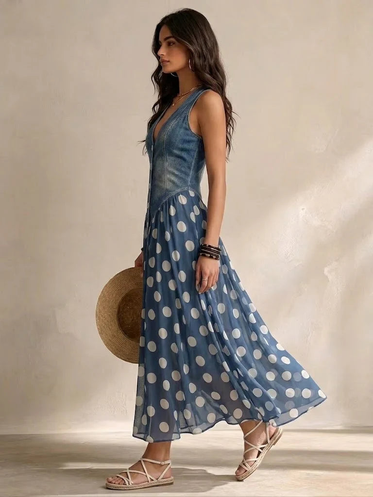 Marlene | Midikleid aus Chiffon mit Polka Dots