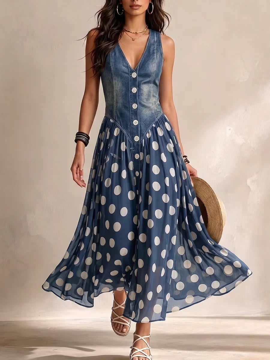 Marlene | Midikleid aus Chiffon mit Polka Dots