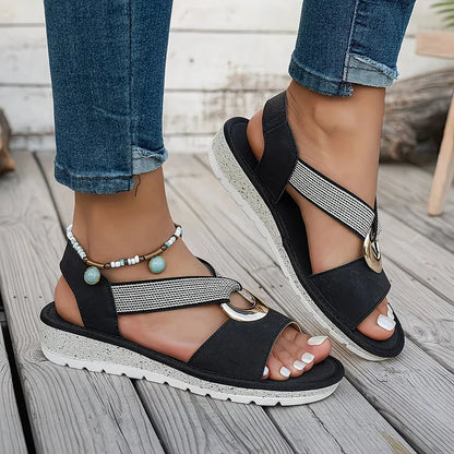 Elena Komfort-Sandalette mit Gold-Ring