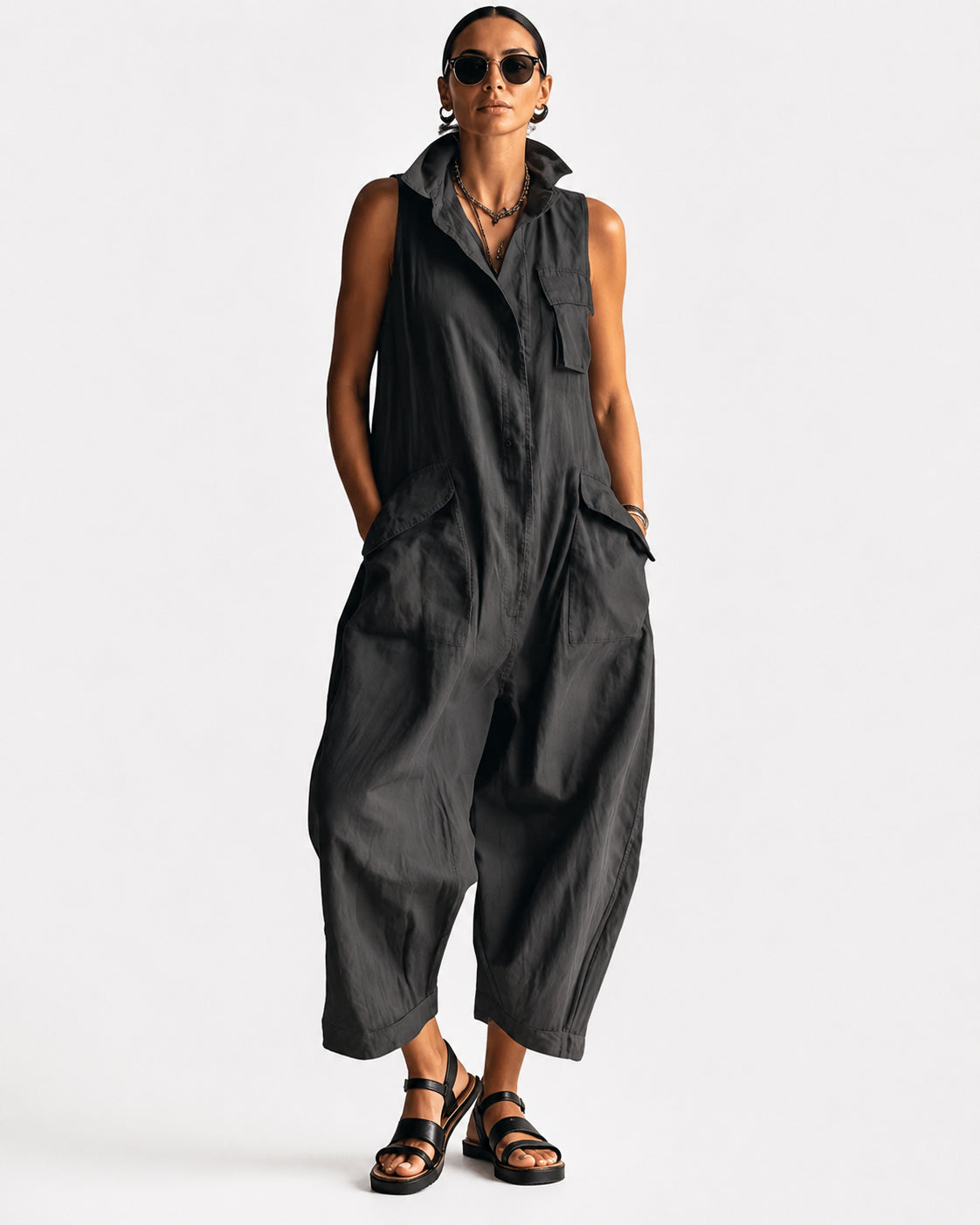 Elara | Ärmelloser Oversize-Jumpsuit