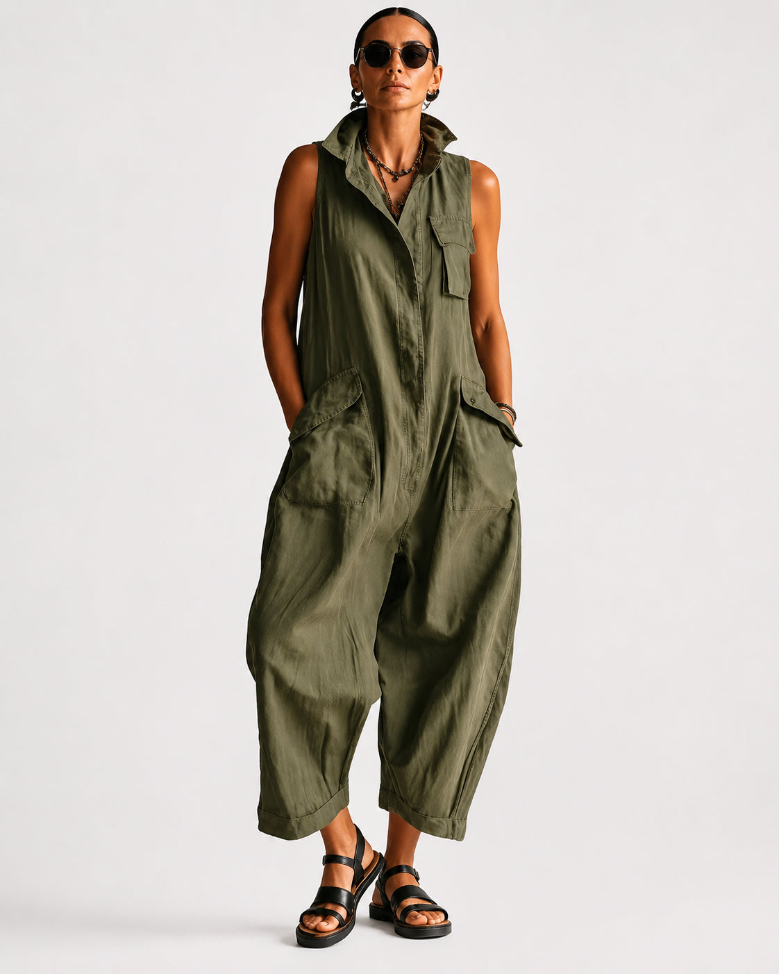 Elara | Ärmelloser Oversize-Jumpsuit