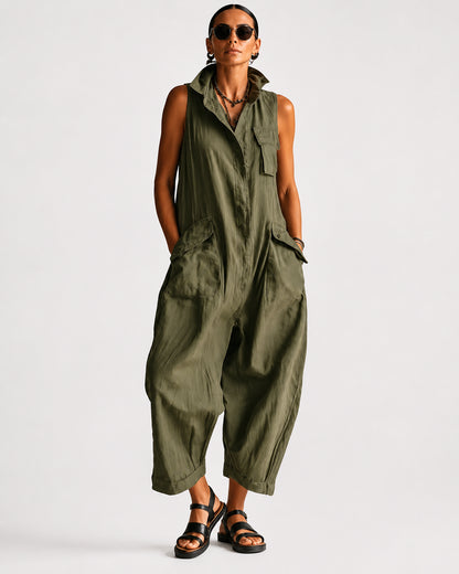 Elara | Ärmelloser Oversize-Jumpsuit