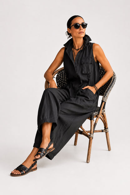 Elara | Ärmelloser Oversize-Jumpsuit
