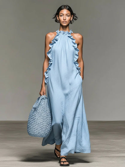 Solène | Ärmelloses Maxikleid mit Taschen