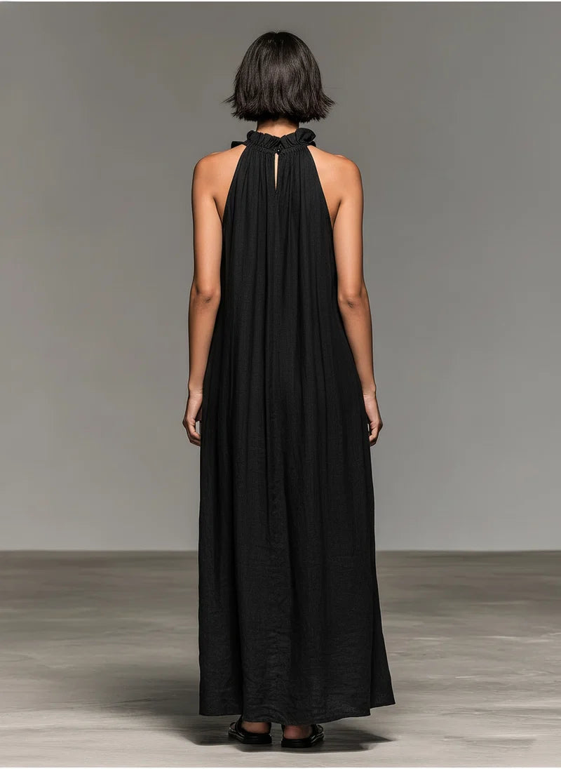 Solène | Ärmelloses Maxikleid mit Taschen