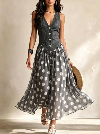 Marlene | Midikleid aus Chiffon mit Polka Dots