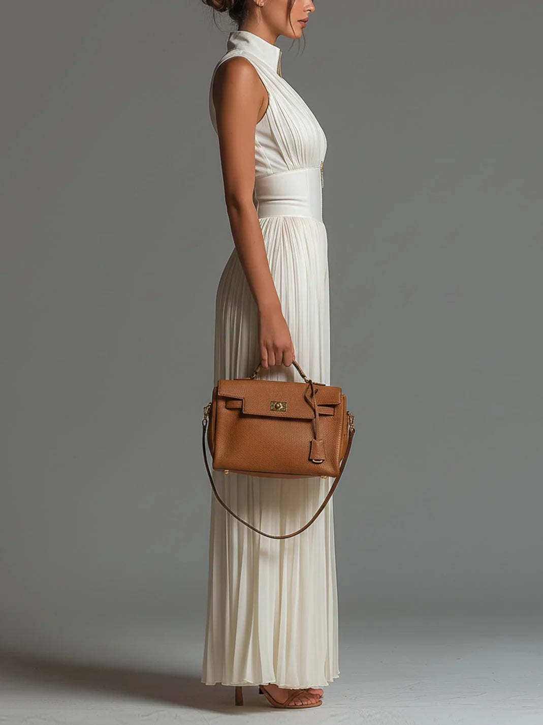 Isabella | Eleganter Plisseekleid-Jumpsuit mit Weitem Bein