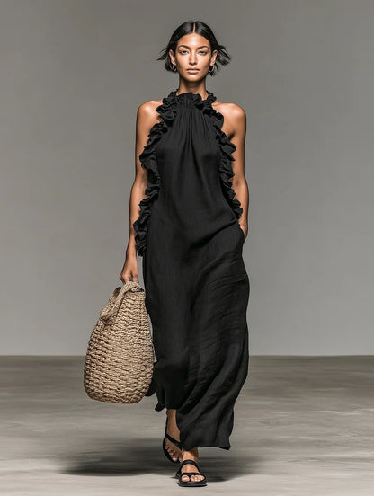 Solène | Ärmelloses Maxikleid mit Taschen