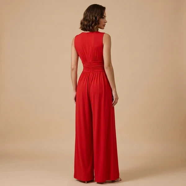 Valentina Eleganter V-Ausschnitt Jumpsuit