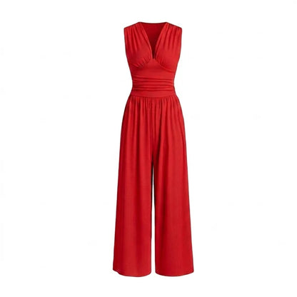 Valentina Eleganter V-Ausschnitt Jumpsuit