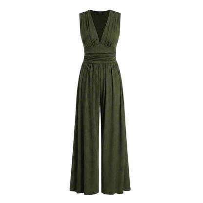 Valentina Eleganter V-Ausschnitt Jumpsuit