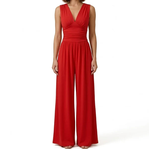 Valentina Eleganter V-Ausschnitt Jumpsuit