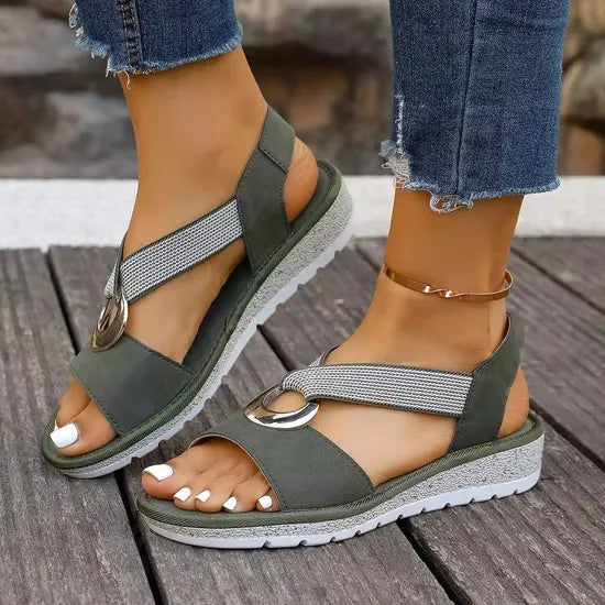 Elena Komfort-Sandalette mit Gold-Ring