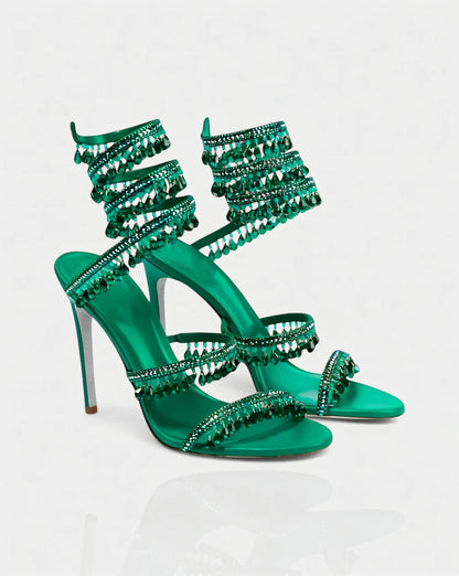 Aurelia Kristall | Sandaletten mit Stiletto-Absatz