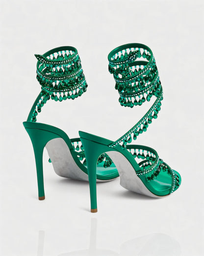Aurelia Kristall | Sandaletten mit Stiletto-Absatz
