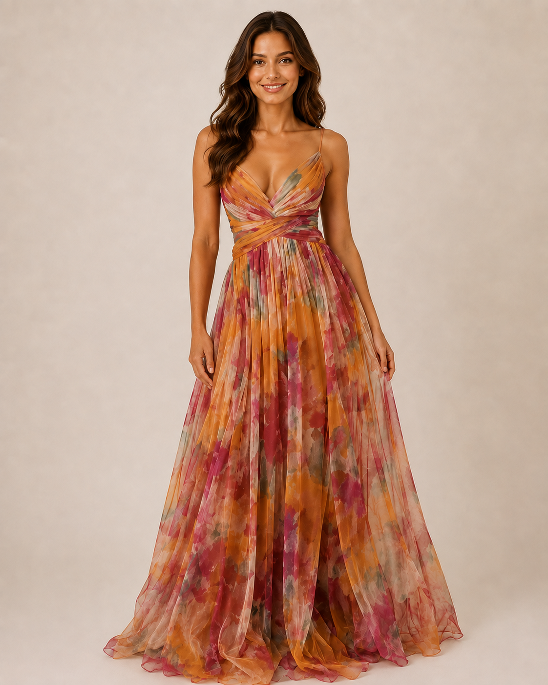 Élodie | Chiffon-Maxikleid