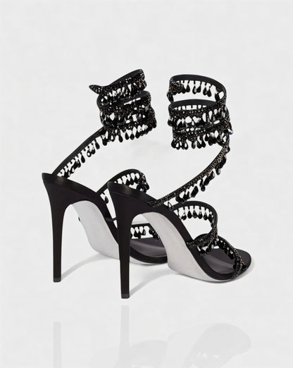 Aurelia Kristall | Sandaletten mit Stiletto-Absatz