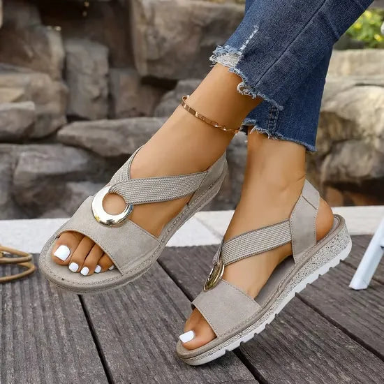 Elena Komfort-Sandalette mit Gold-Ring