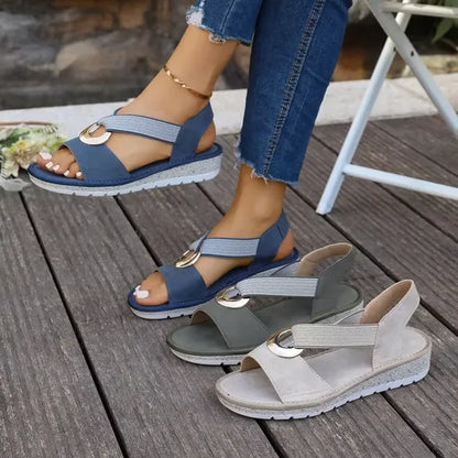 Elena Komfort-Sandalette mit Gold-Ring