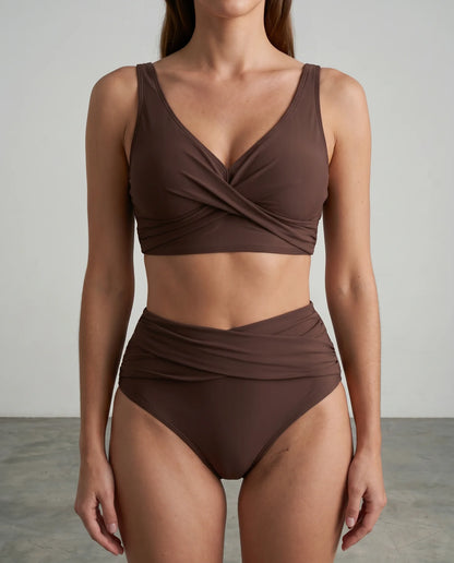 Alessia | Shaping-Bikini com Wickeloptik & Drapierung